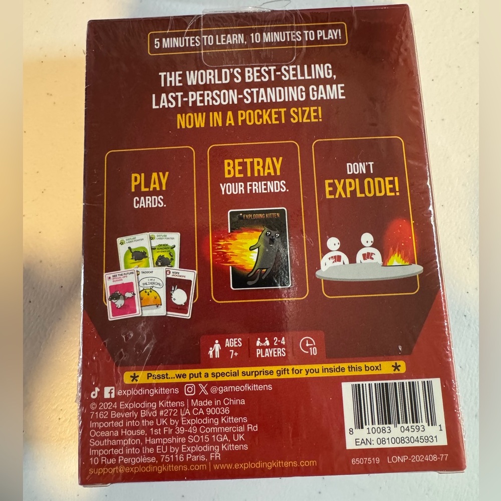 Exploding Kittens Grab & Game Card Game - Red - Picture 2 of 2